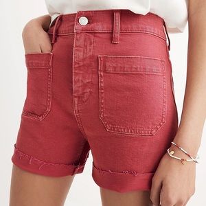 Madewell pink denim shorts